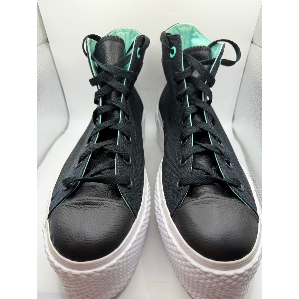 Converse Chuck Taylor All Star GR82 Black Teal Platform Wedge Boots 571675C 10